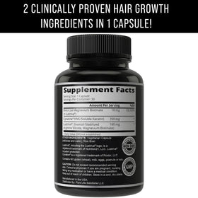 Lustriva Hair Growth Supplement avec ingrédients sur l'étiquette