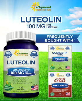 Luteolin 100mg 120 capsules aSquared Nutrition sur une table en bois
