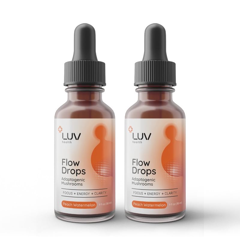 LUV health Flow Drops® flacon avant avec étiquette et goutteur