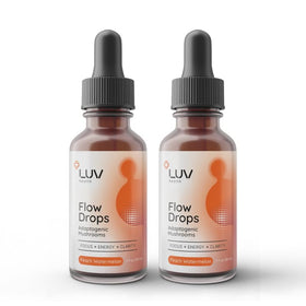 LUV health Flow Drops® flacon avant avec étiquette et goutteur