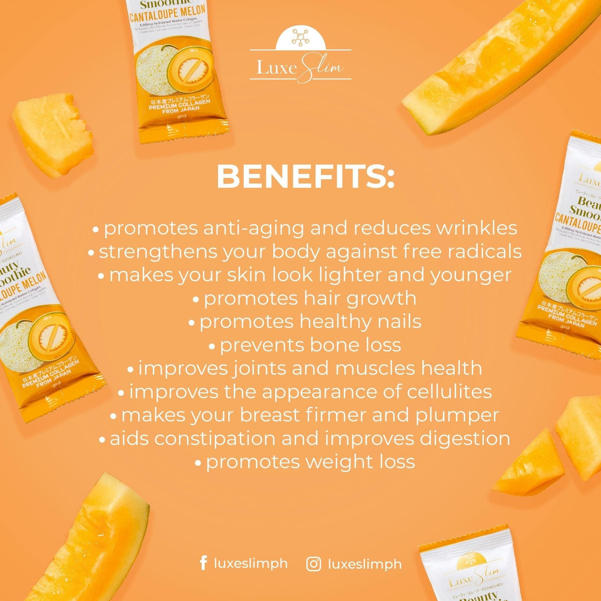 Luxe Slim Smoothie Melon Cantaloup en vue de côté