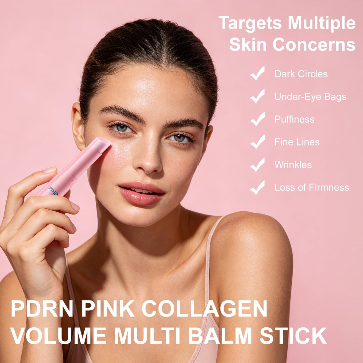 lxmtou stick baume PDRN Collagène rosa application sur la peau