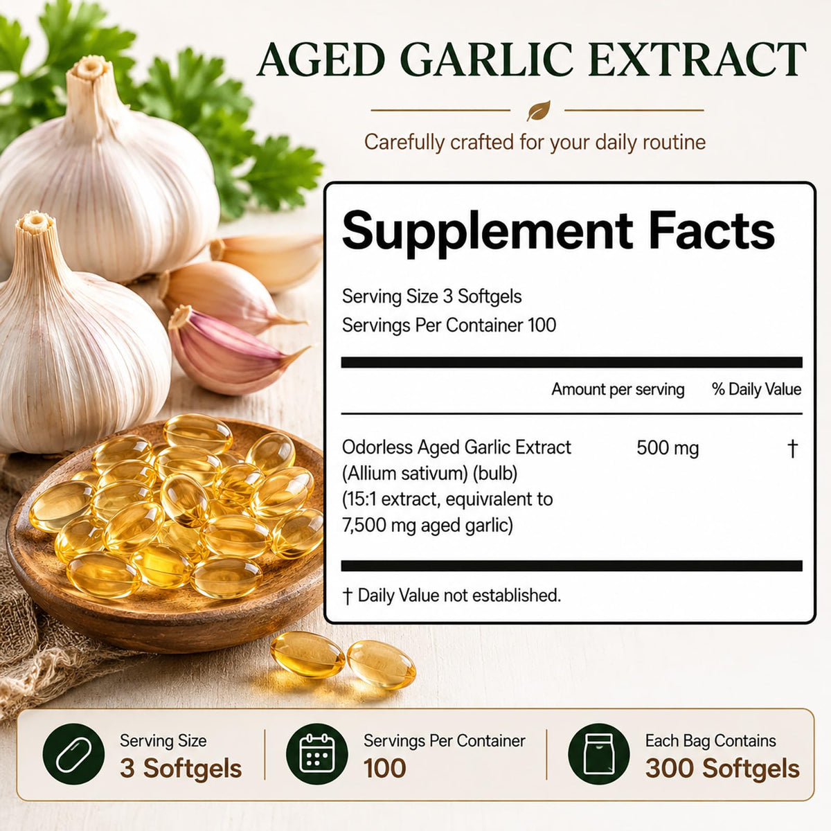 Lymphaire Aged Garlic 300 Softgels en contexte de vie quotidienne