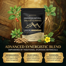 Lyva Gummies Shilajit Naturel avec une cuillère en bois