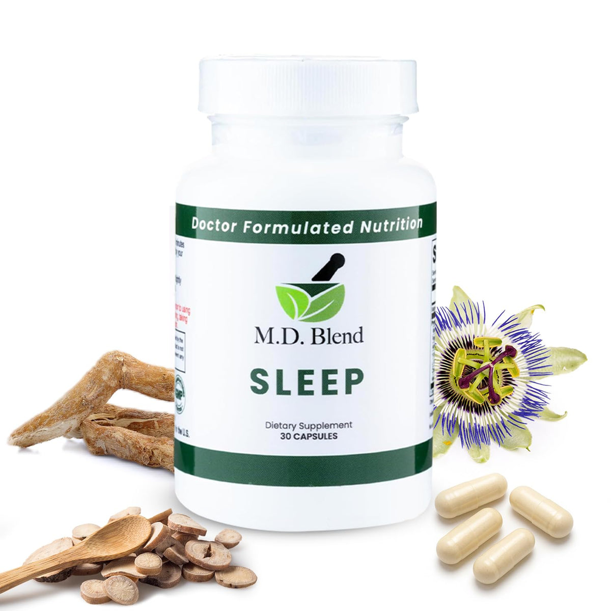 M.D. Blend Complément Alimentaire Sommeil 30 Capsules vue de face