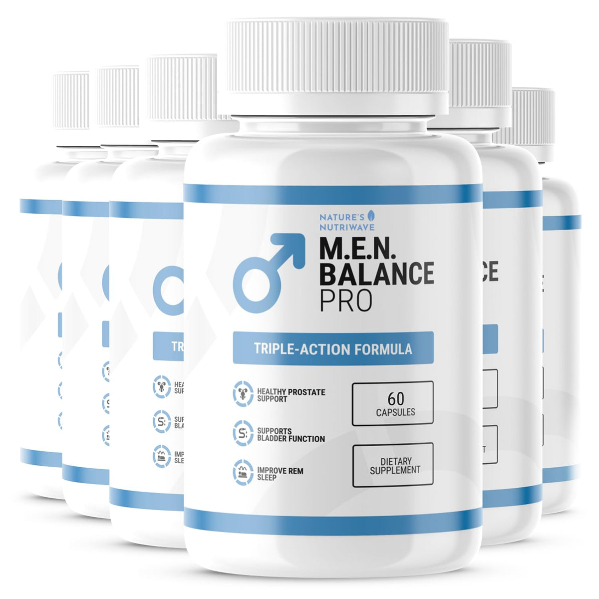 M.E.N. Balance Pro Nature’s NutriWave bouteille vue avant avec 60 capsules