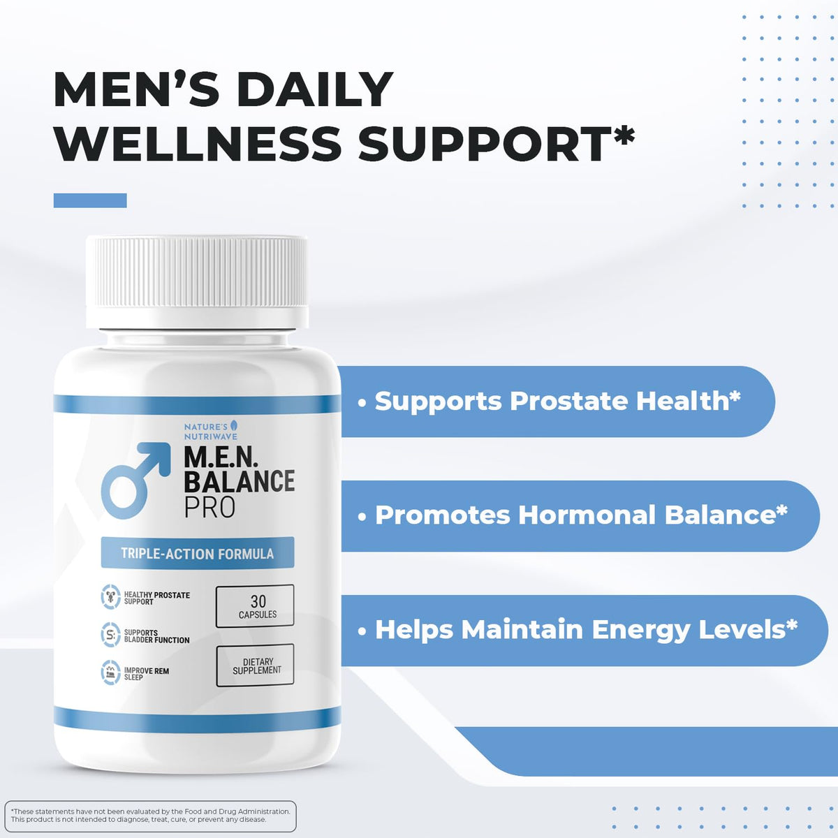 M.E.N. Balance Pro Nature’s NutriWave capsules sur une table