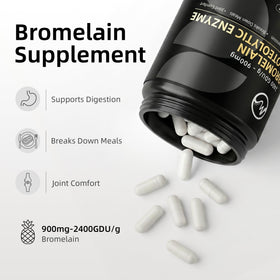 M inch Bromélaïne 900 mg capsules en gros plan