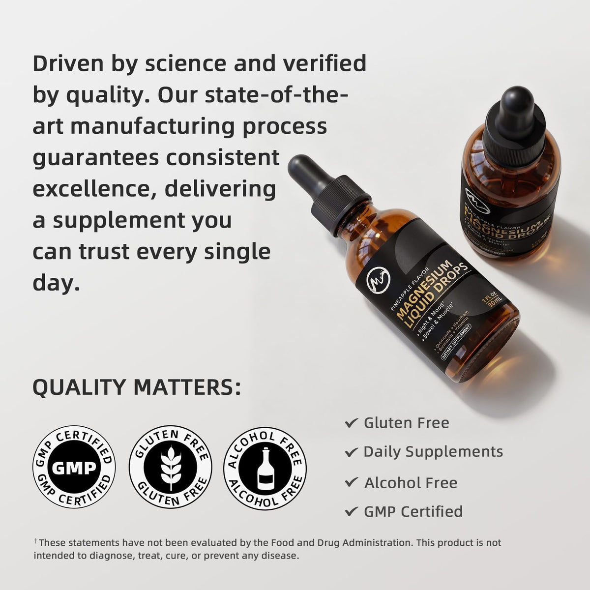 M inch Magnésium Glycinate Liquide 30 mL sur une table