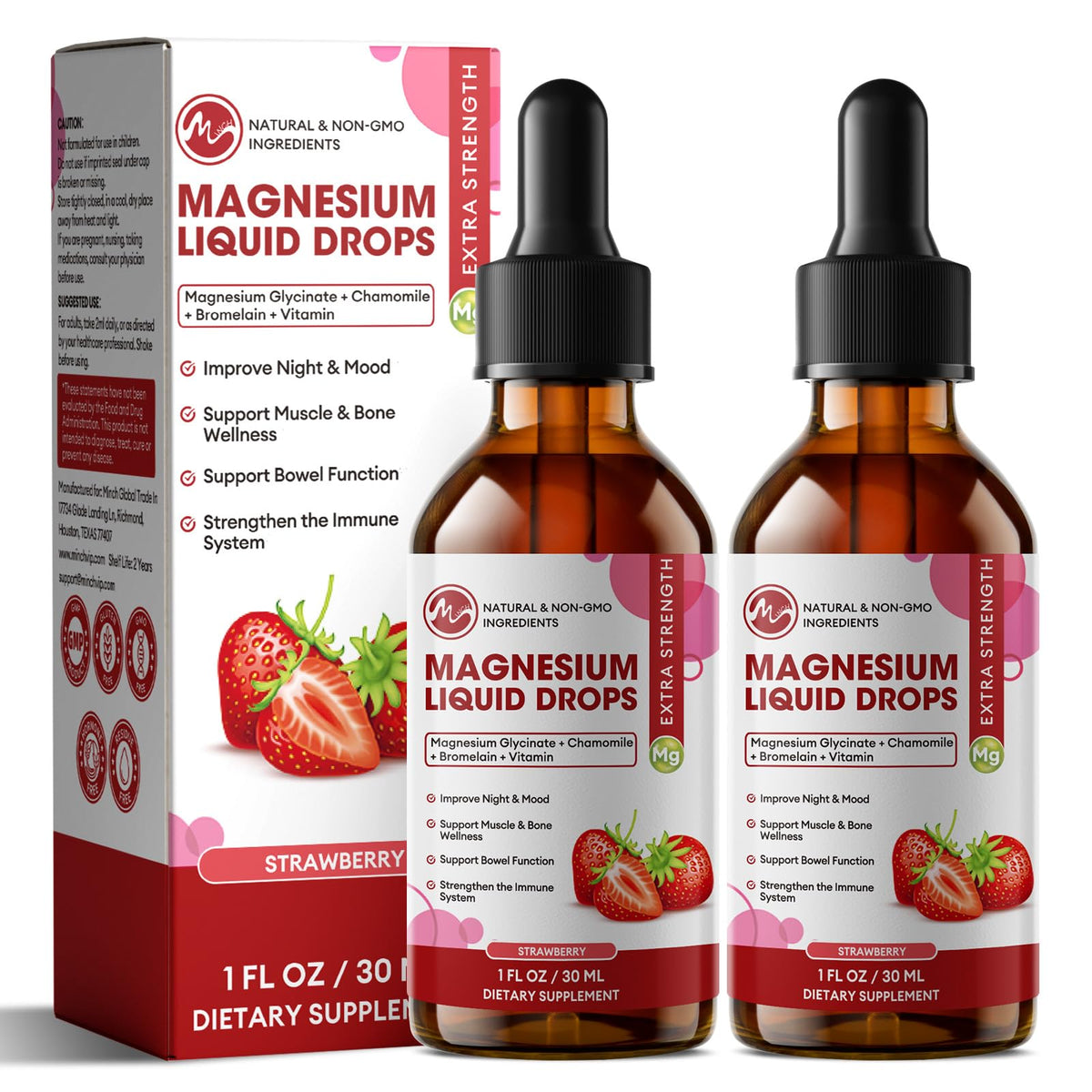 M inch Magnésium Glycinate Liquide flacon avant vue