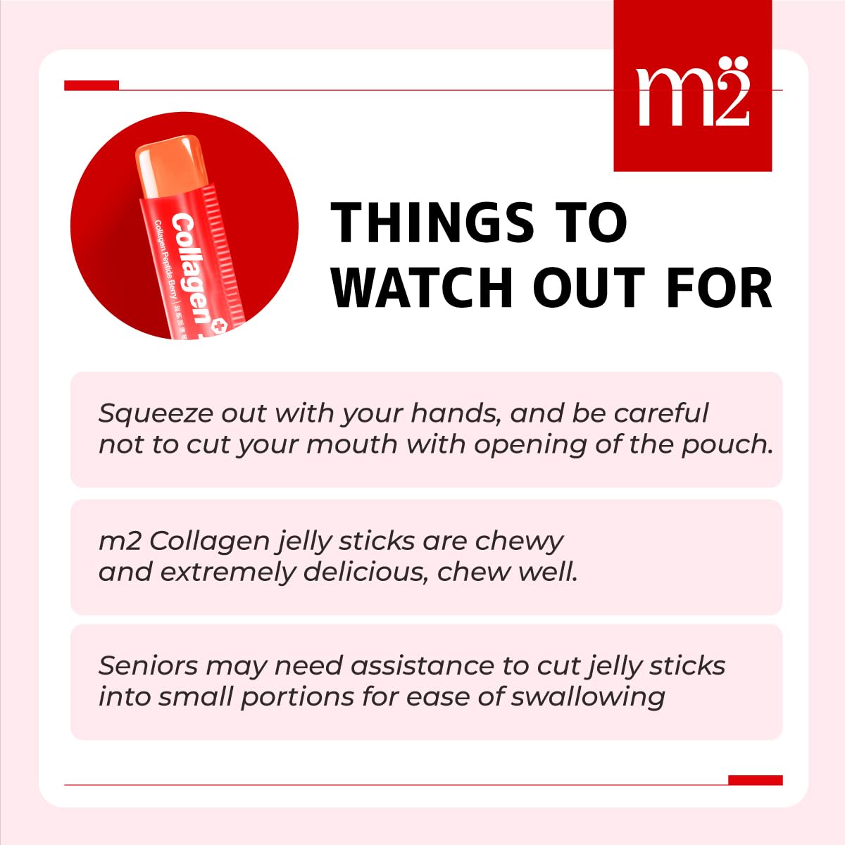 m2 Collagen Peptide Jelly Stick avec une cuillère à côté