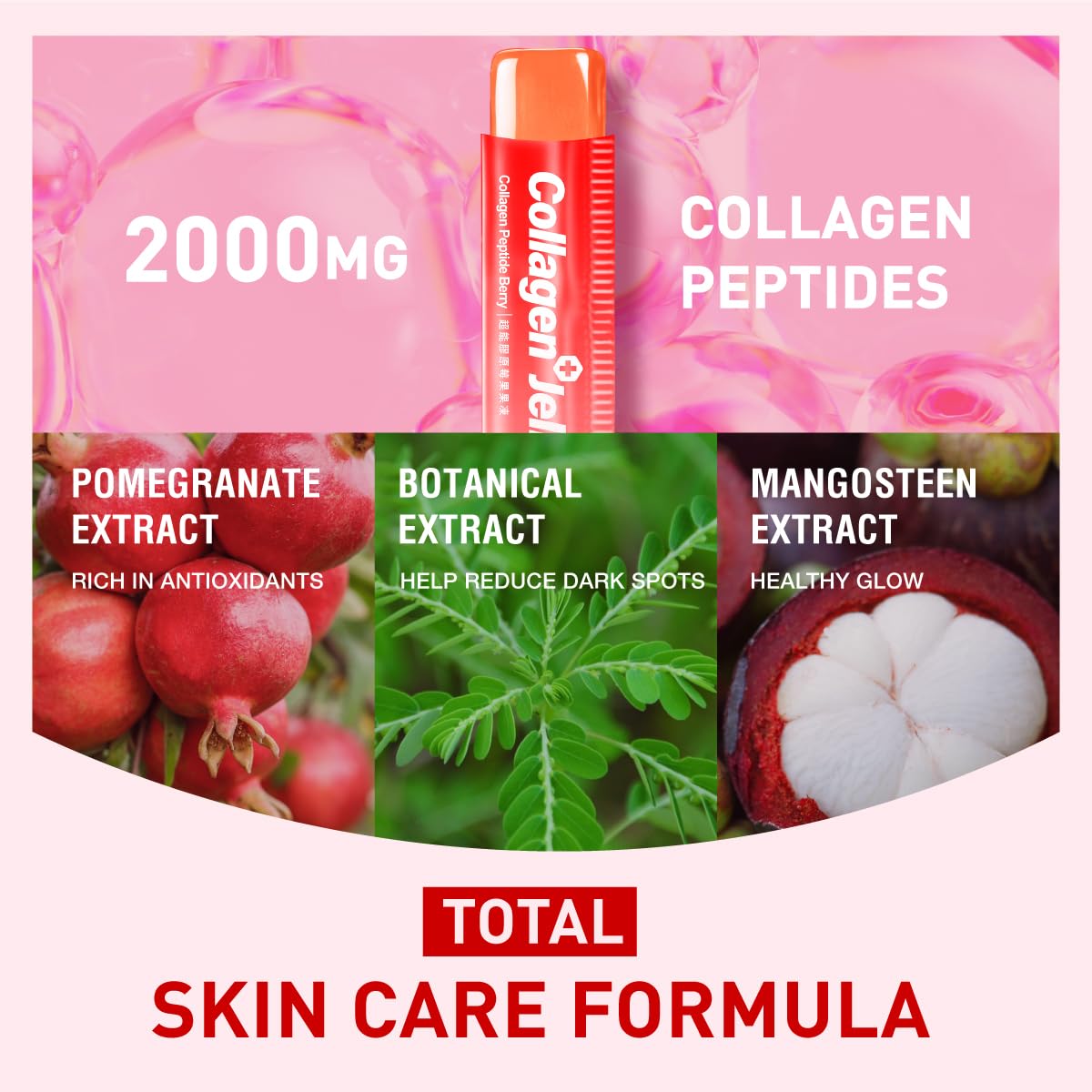m2 Collagen Peptide Jelly Stick ouvert montrant la texture