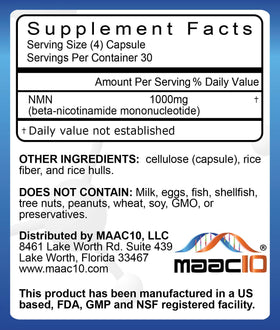 MAAC10 NMN 1000mg boîte arrière vue