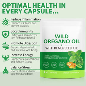 Maaoun Huile d'Origan 6000mg - capsules sur une table