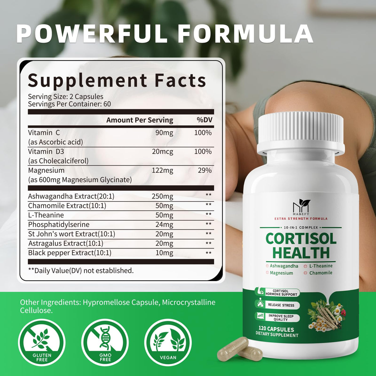 MABEFY Compléments Alimentaires Cortisol 120 capsules en mode de vie