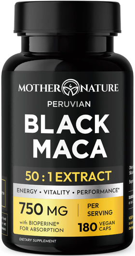 Maca Noir Bio 750mg 180 capsules vue avant