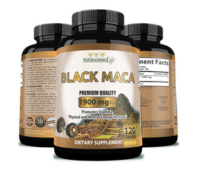 Maca Noire Bio de NaturalisimoLife avec arrière-plan naturel