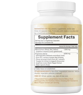 Maca Root capsules sur un fond neutre
