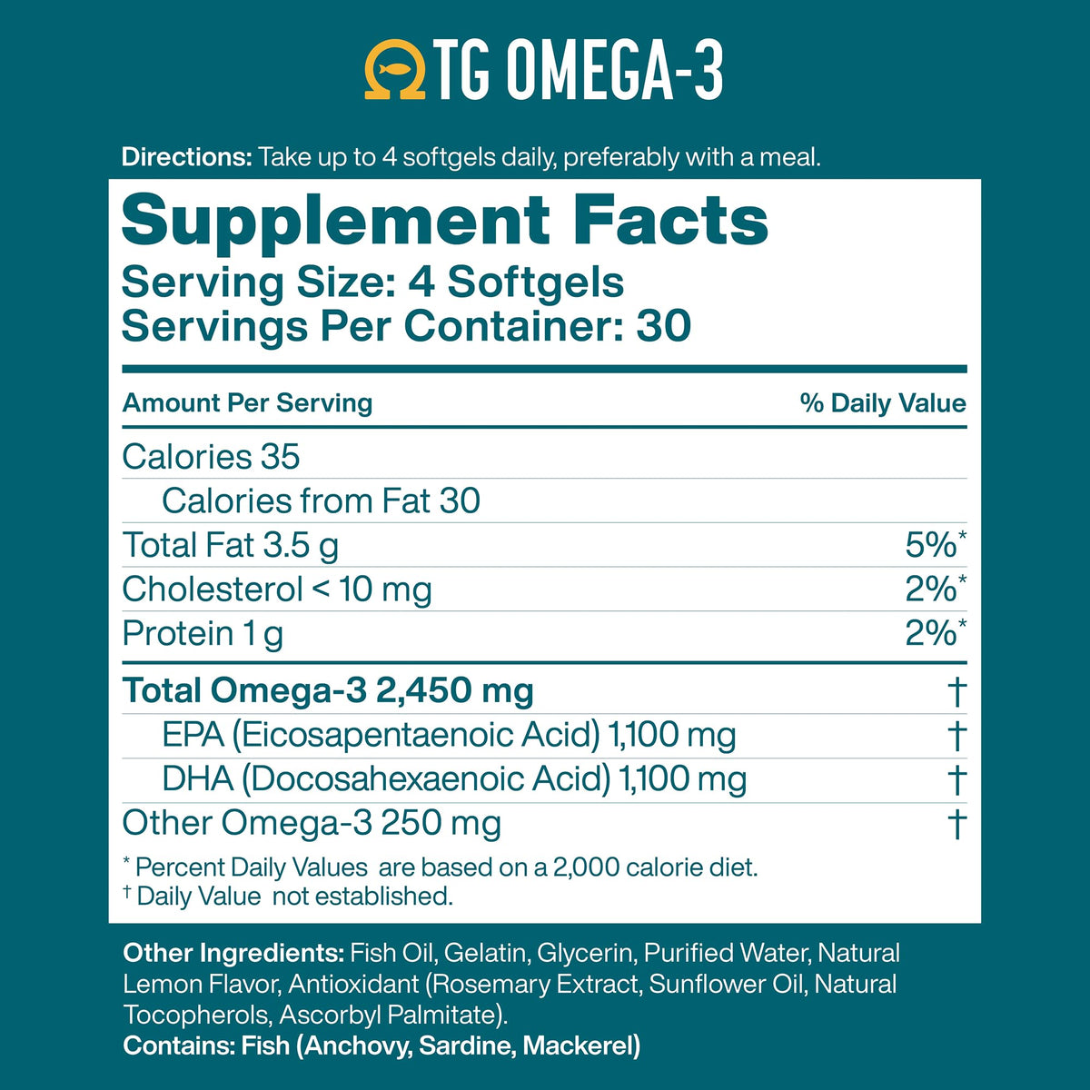 Macuhealth huile de poisson Omega 3 1100mg DHA EPA gélules vue arrière