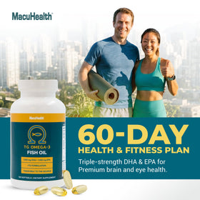 Macuhealth huile de poisson Omega 3 gélules avec ingrédients naturels