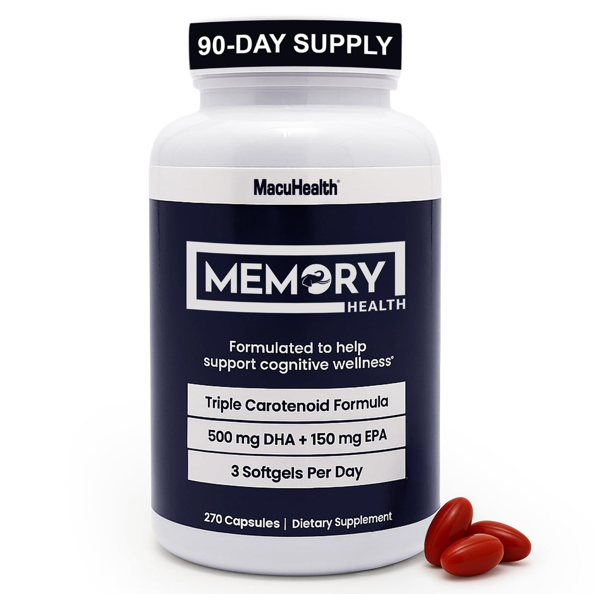 Macuhealth Omega 3 boîte vue de devant avec capsules molles