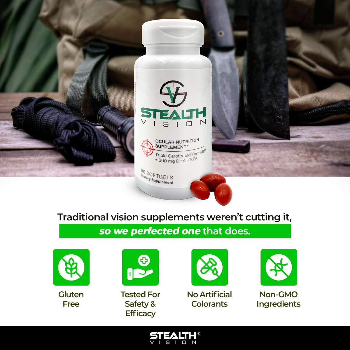 Macuhealth Sniper Sharp complément oculaire ouvert montrant les capsules