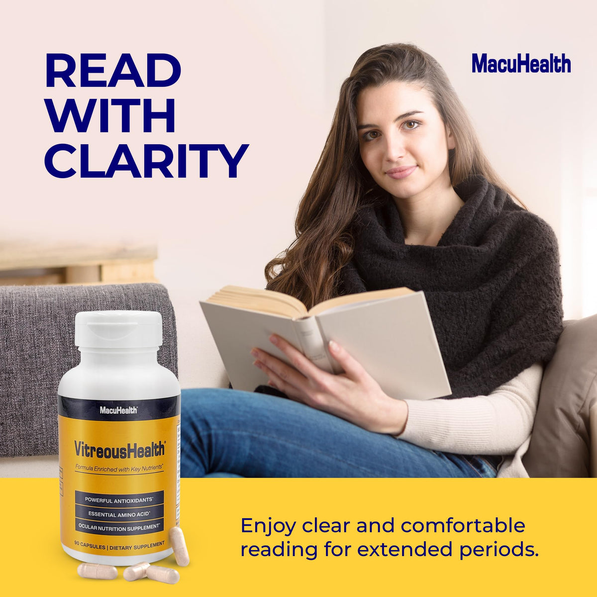 Macuhealth VitreousHealth sur un fond naturel