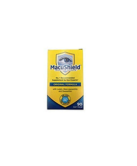 MacuShield capsule bottle opened showing contents
