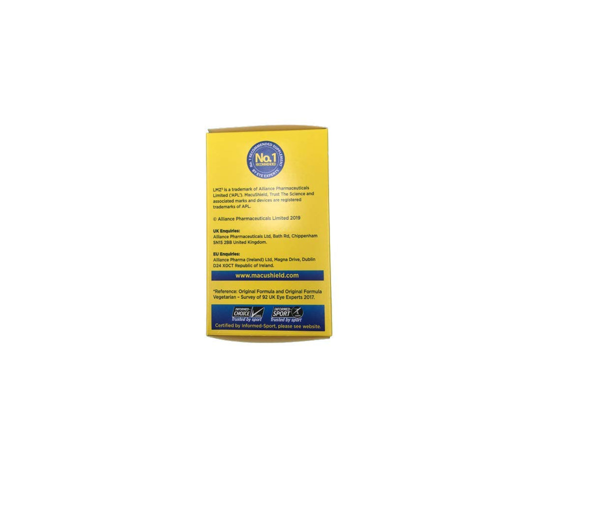 MacuShield packaging with two packs of capsules