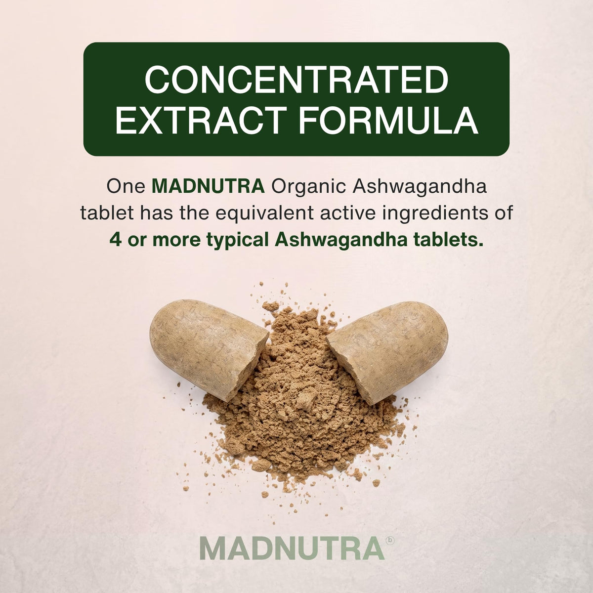 MadNutra Ashwagandha 675mg avec un fond naturel