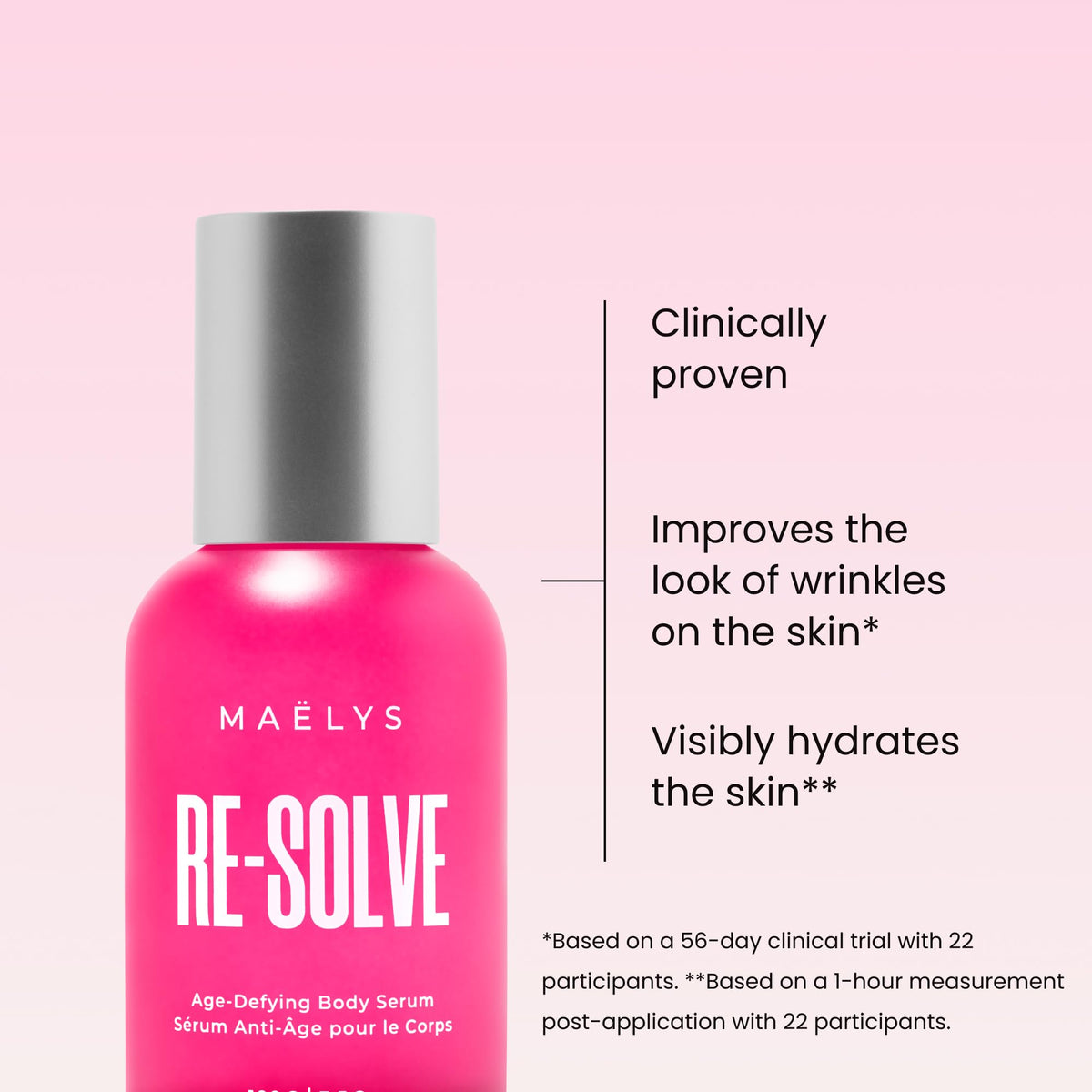 MAËLYS Sérum Corporel Anti-Âge 103 ml sur une surface en bois