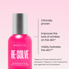 MAËLYS Sérum Corporel Anti-Âge 103 ml sur une surface en bois