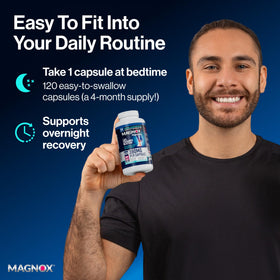 MAGNOX Buster 380mg complément alimentaire magnésium capsules sur fond blanc