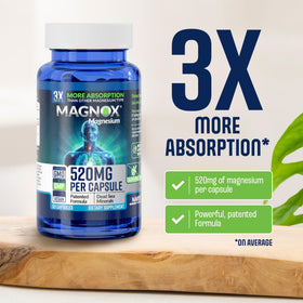 MAGNOX Complément Alimentaire Magnésium 520mg 60 Capsules Végétales vue arrière