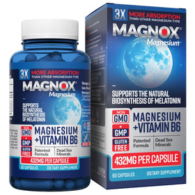 MAGNOX Complément Alimentaire Magnésium B6 D3 432mg 60 Capsules - vue de face