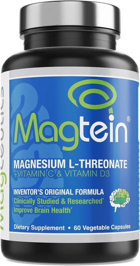 Magtein Complément Alimentaire Magnésium L-Thréonate 60 Capsules Végétales vue de face