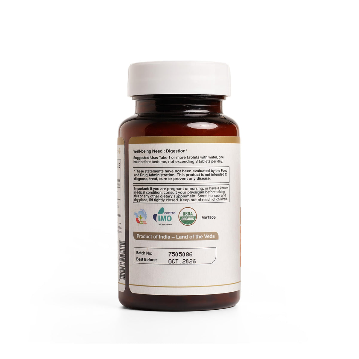 Maharishi Ayurveda Triphala Rose 1000 mg comprimés arrière