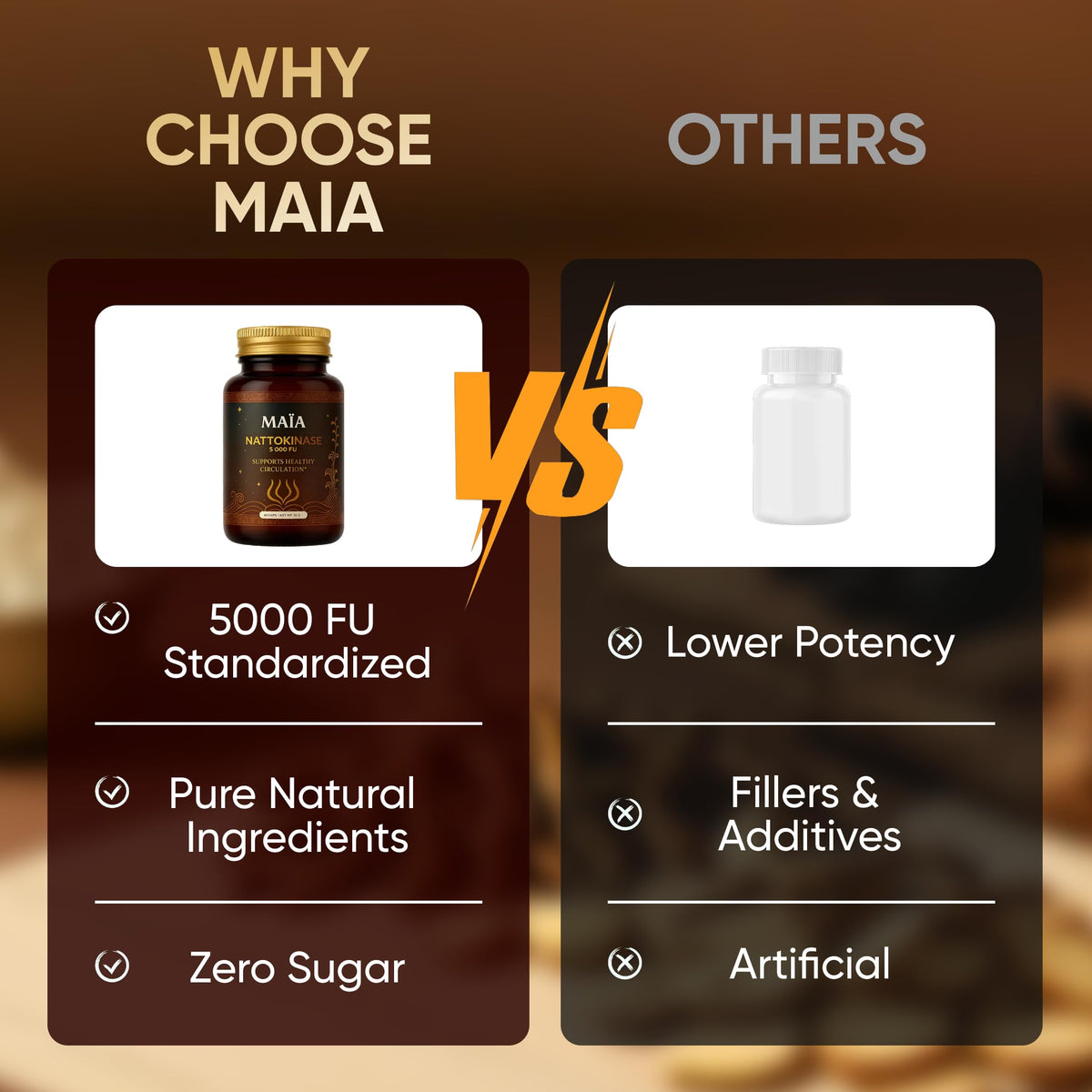 MAÏA Nattokinase 5000 FU vue de côté