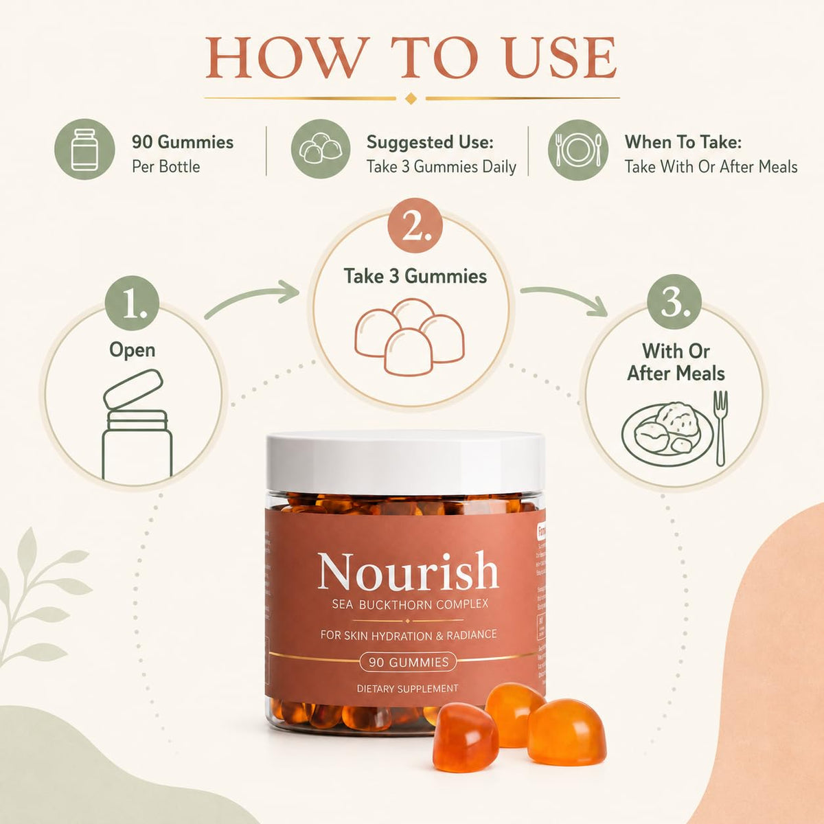 Maidlure Gummies Églantier affichant les ingrédients sur l'étiquette