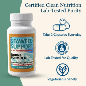 Maine Coast Sea Vegetables Complément Alimentaire Iode sur une table en bois