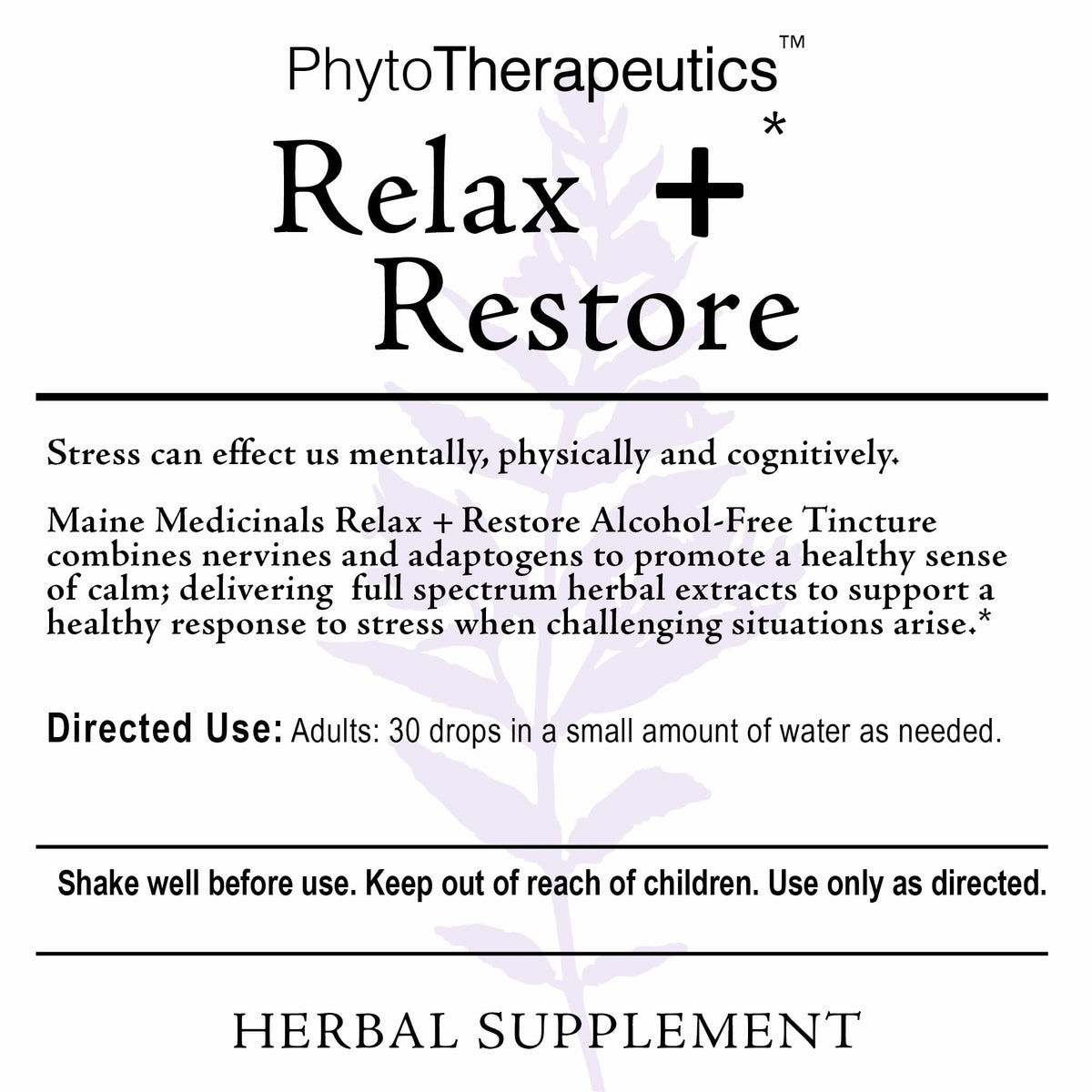 Maine Medicinals ingrédients bio en bouteille