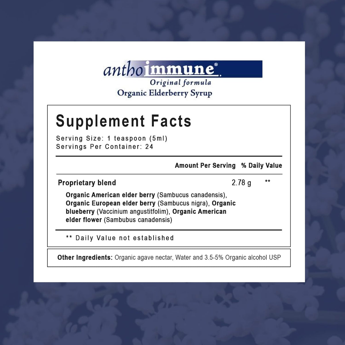 Maine Medicinals Sirop de Sureau Bio 4 oz avec des ingrédients naturels