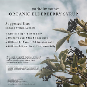 Maine Medicinals Sirop de Sureau Bio 4 oz sur une table en bois
