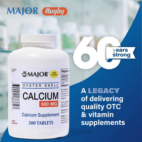 MAJOR Calcium de Coquille d'Huitre 500 mg - comprimés avec un verre d'eau
