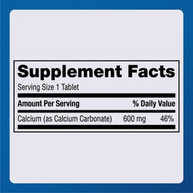 MAJOR comprimés de calcium 600mg sur un fond neutre