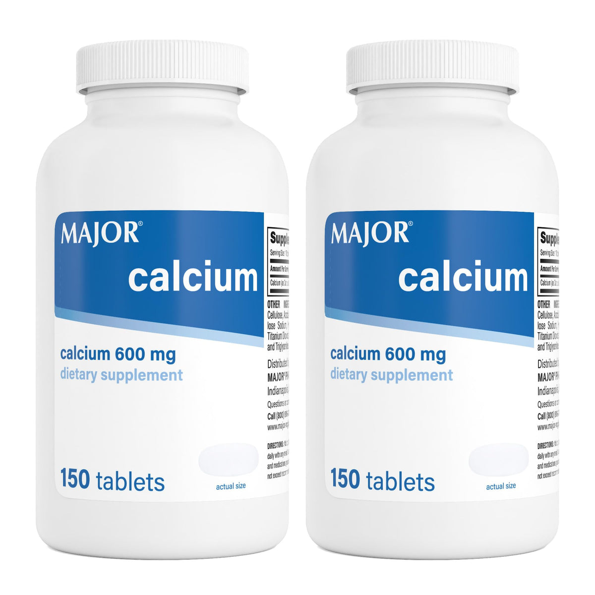MAJOR comprimés de calcium 600mg vue avant avec emballage