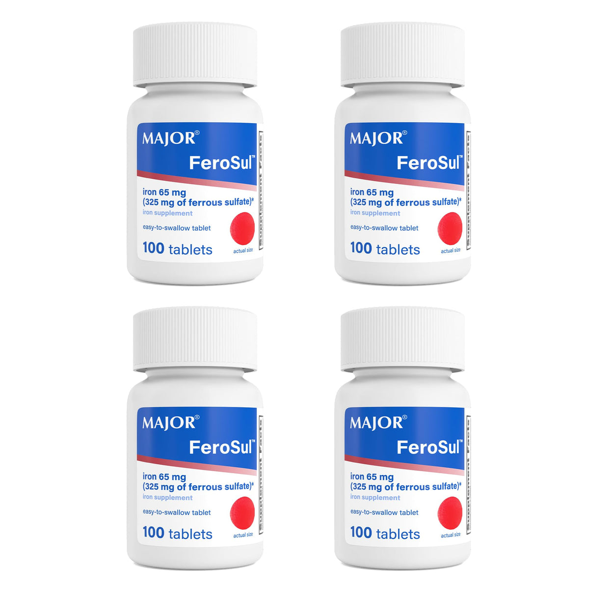 MAJOR Ferosul comprimés de fer 325mg, boîte vue de face