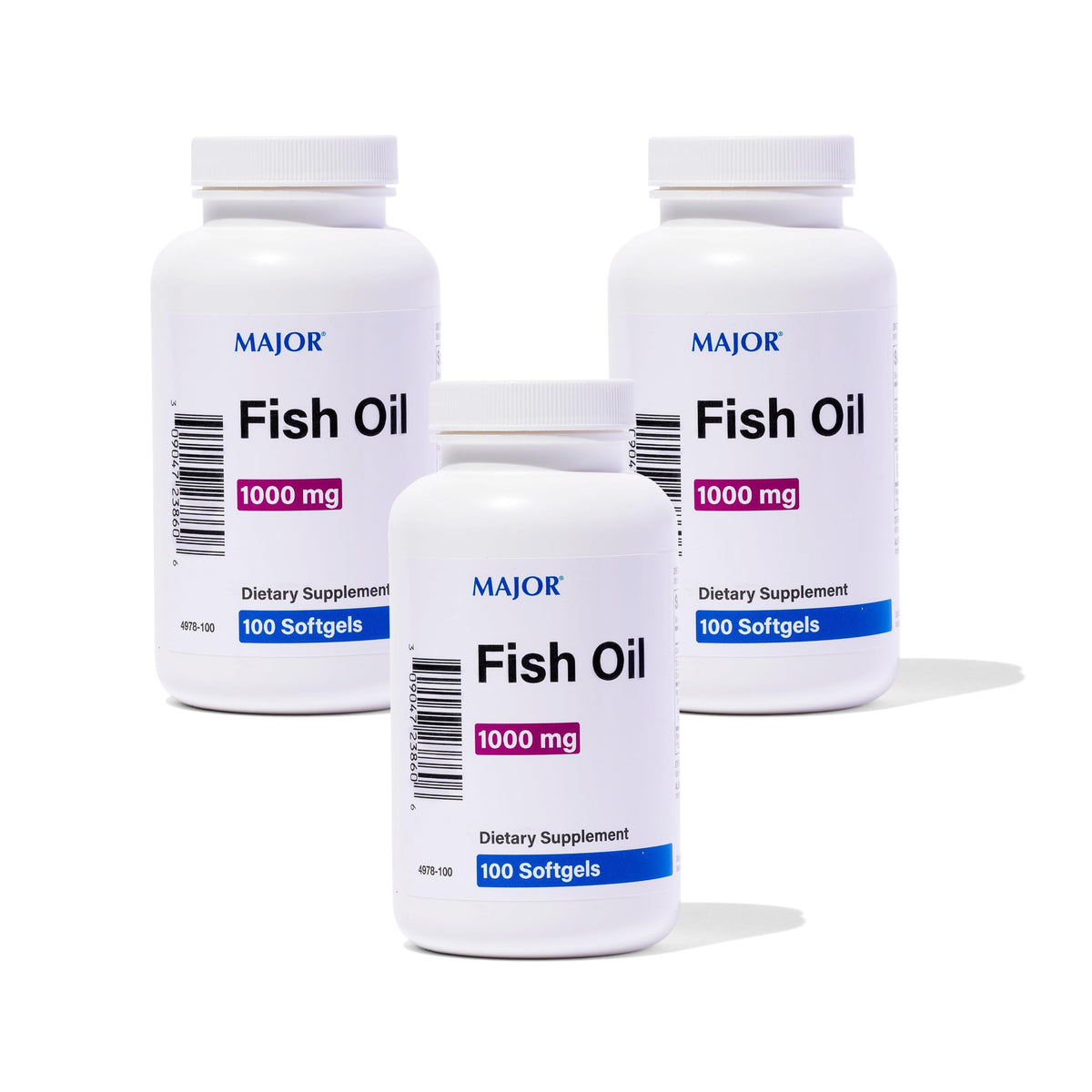 MAJOR Huile de Poisson Omega-3 1000 mg gélules en boîte
