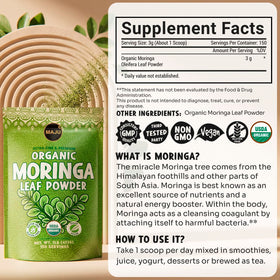 Maju Poudre de Moringa Bio 472g emballage ouvert