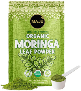 Maju Poudre de Moringa Bio 472g vue avant avec emballage